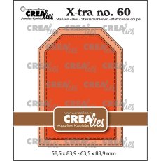 CLXTRA60  Wykrojnik Crealies • Xtra ATC Tag with stitchlines
