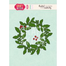 CW090 Wykrojnik /Die- Holly wreath-wianek ostrokrzew Craft&You Design
