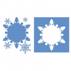 S-GS-MD-FRWI Wykrojnik Glittering Snowflakes - Frosted Window - oszronione okno, płatki śniegu
